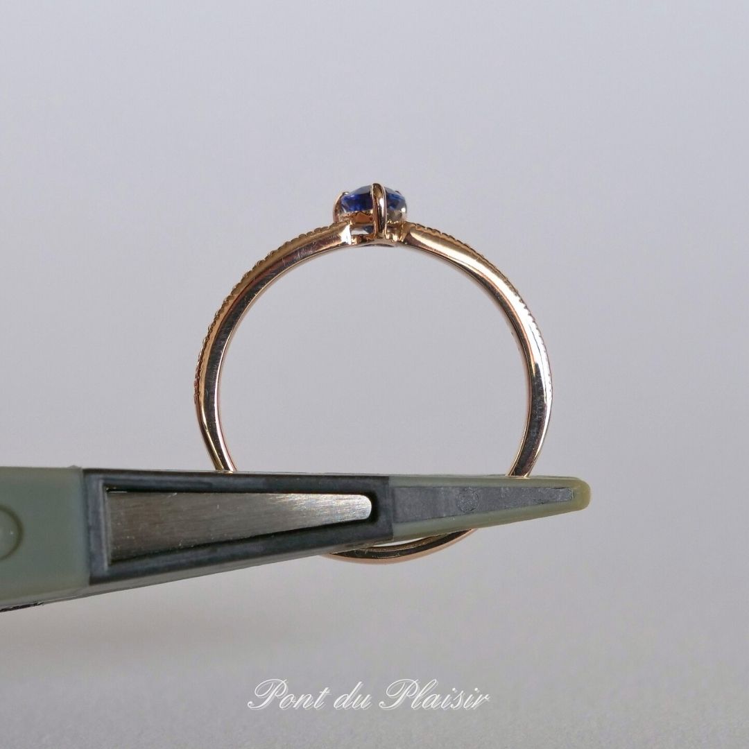 K18PG製サファイア指輪(ロイヤルブルー)#12