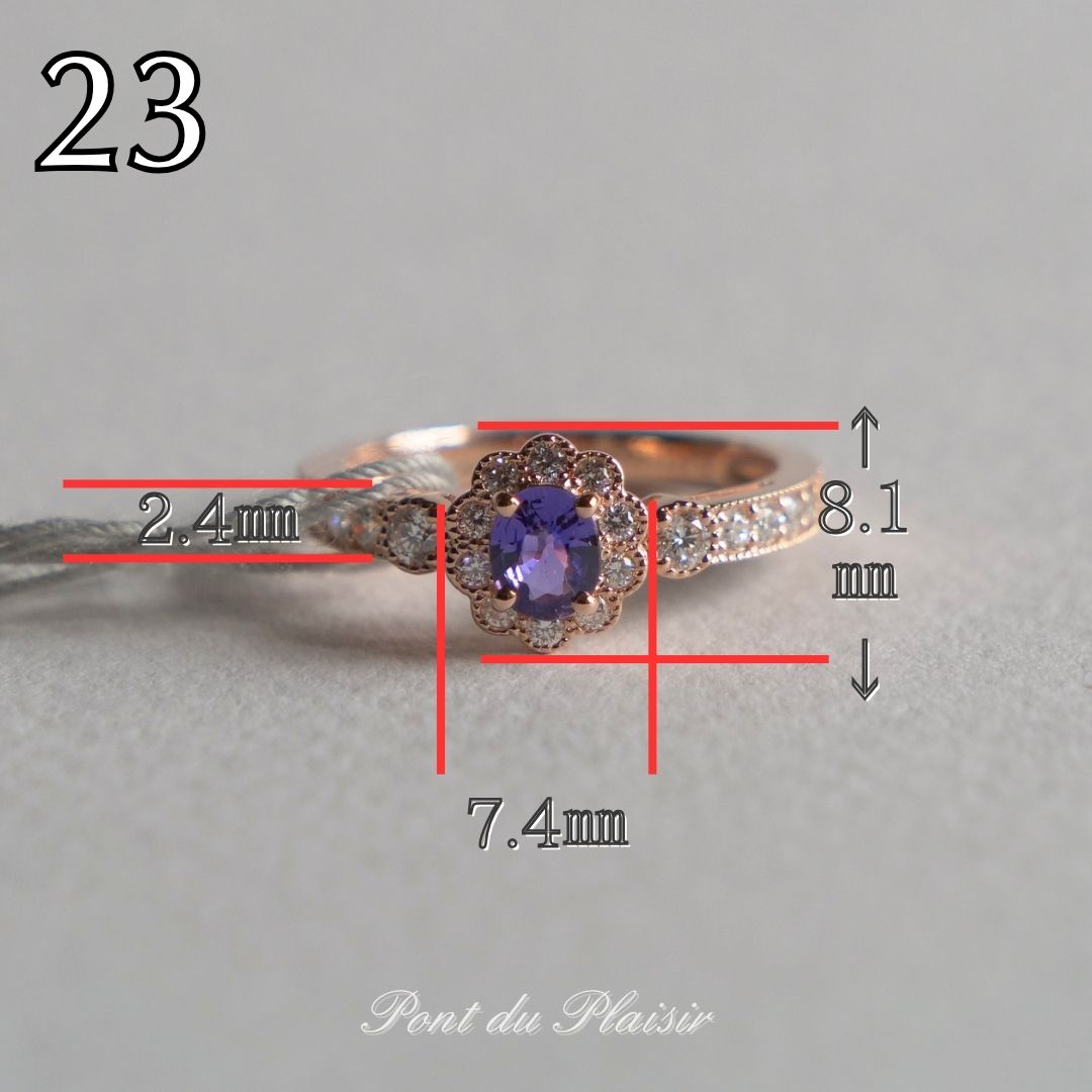 23_K18PG製非加熱パープルサファイア指輪#12