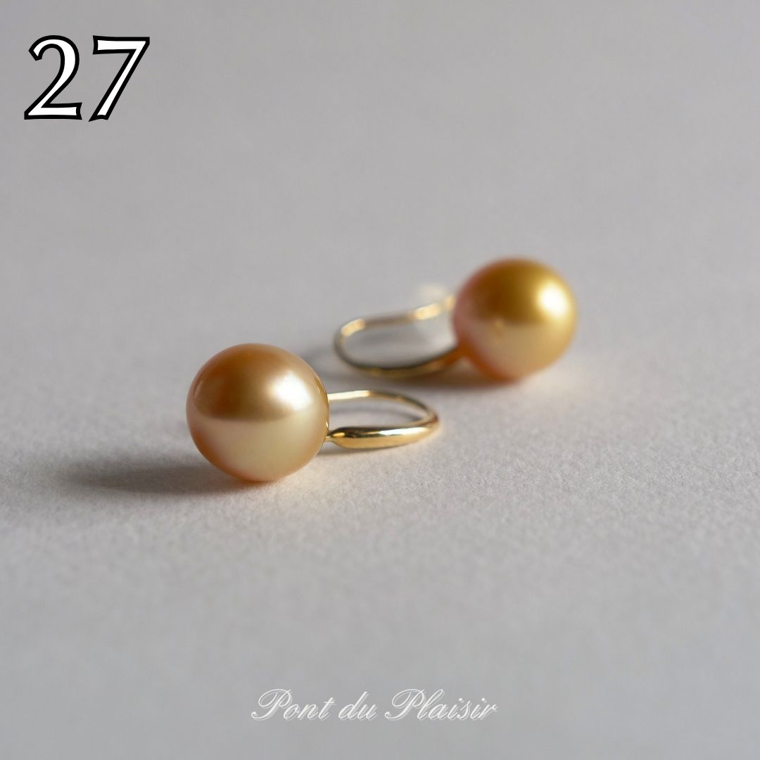 27_K18YG製白蝶真珠(ゴールデン)ピアス