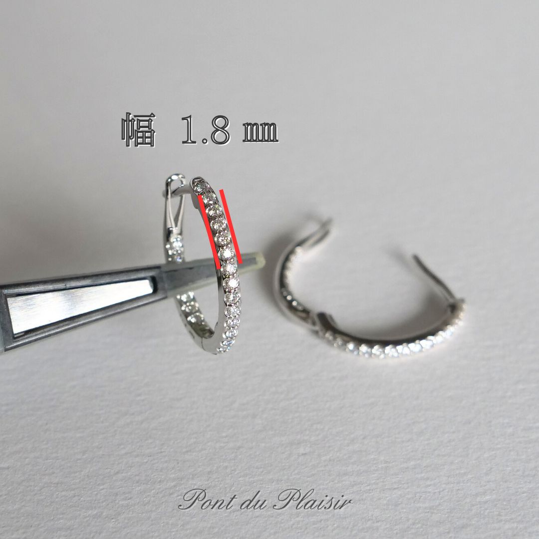 Pt900製ダイアモンドフープピアス