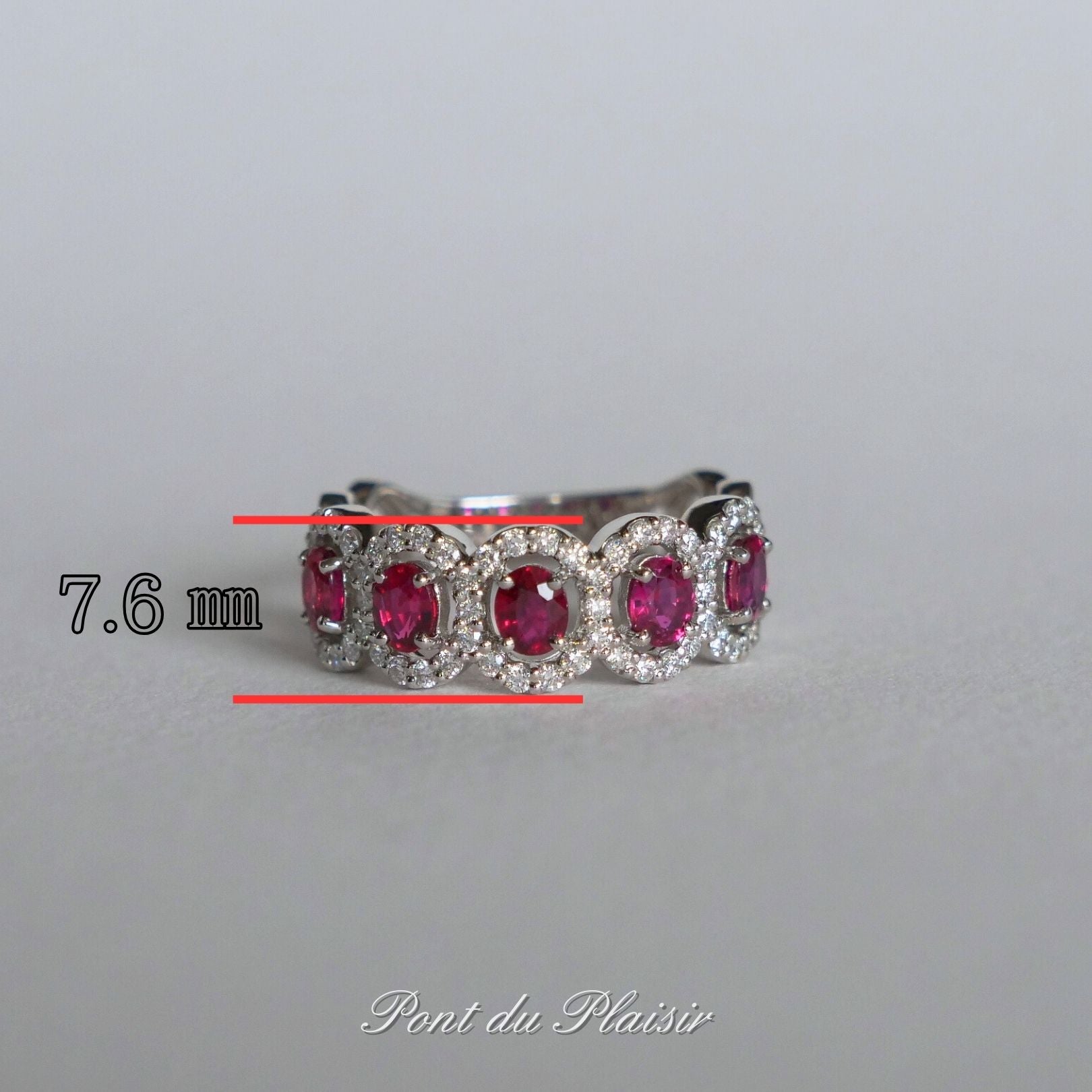 Pt950製アリッサムオーバル(楕円)指輪/非加熱ピジョンブラッドルビー