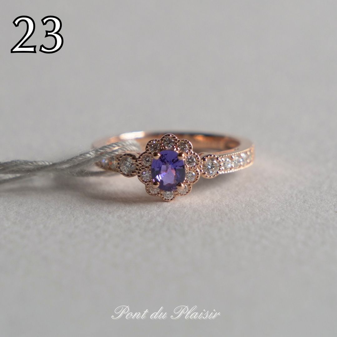 23_K18PG製非加熱パープルサファイア指輪#12