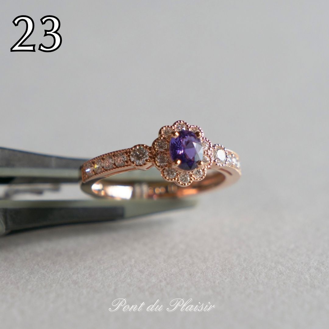 23_K18PG製非加熱パープルサファイア指輪#12