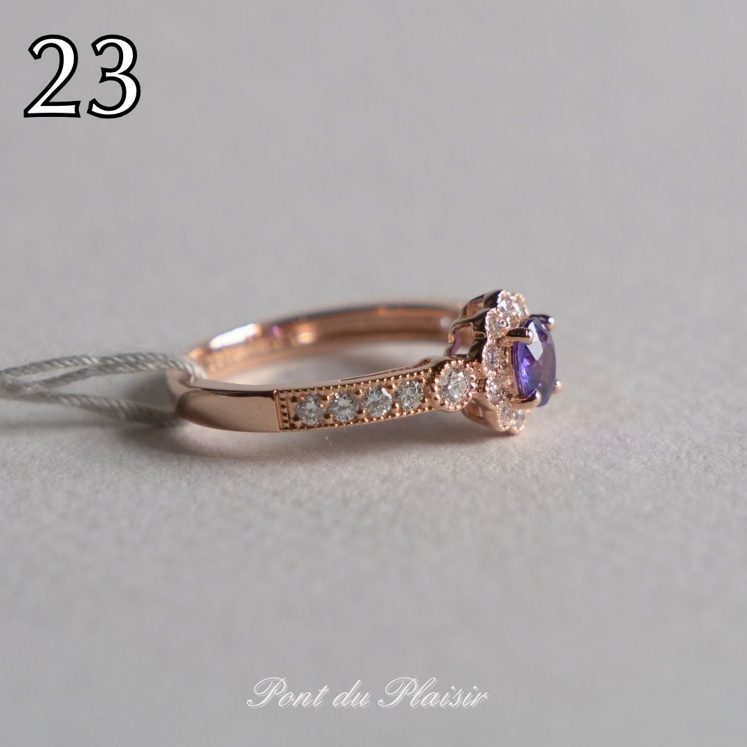 23_K18PG製非加熱パープルサファイア指輪#12