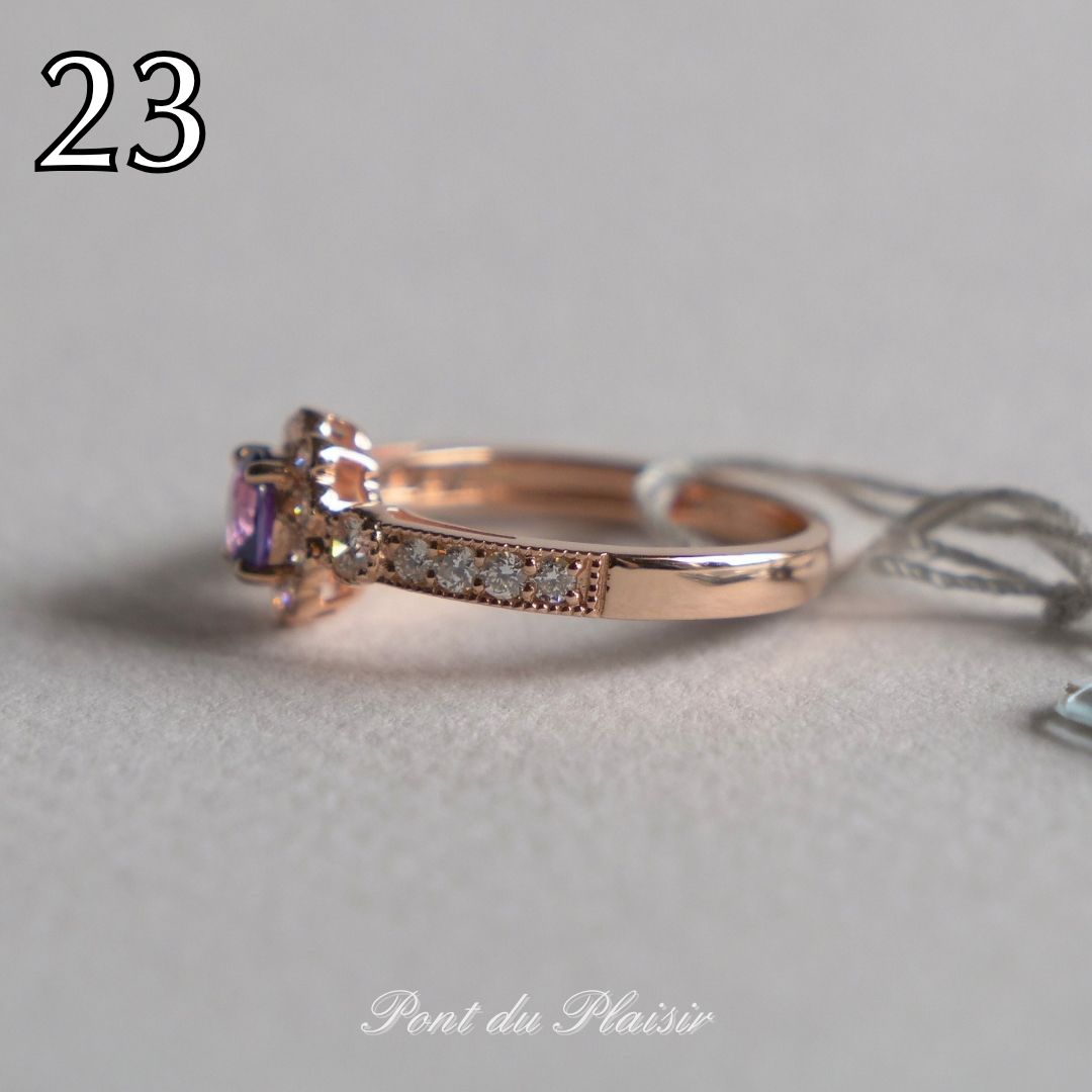 23_K18PG製非加熱パープルサファイア指輪#12