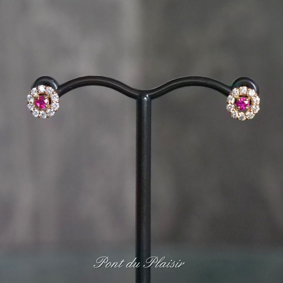 K18PG製アリッサムピアス/ルビー