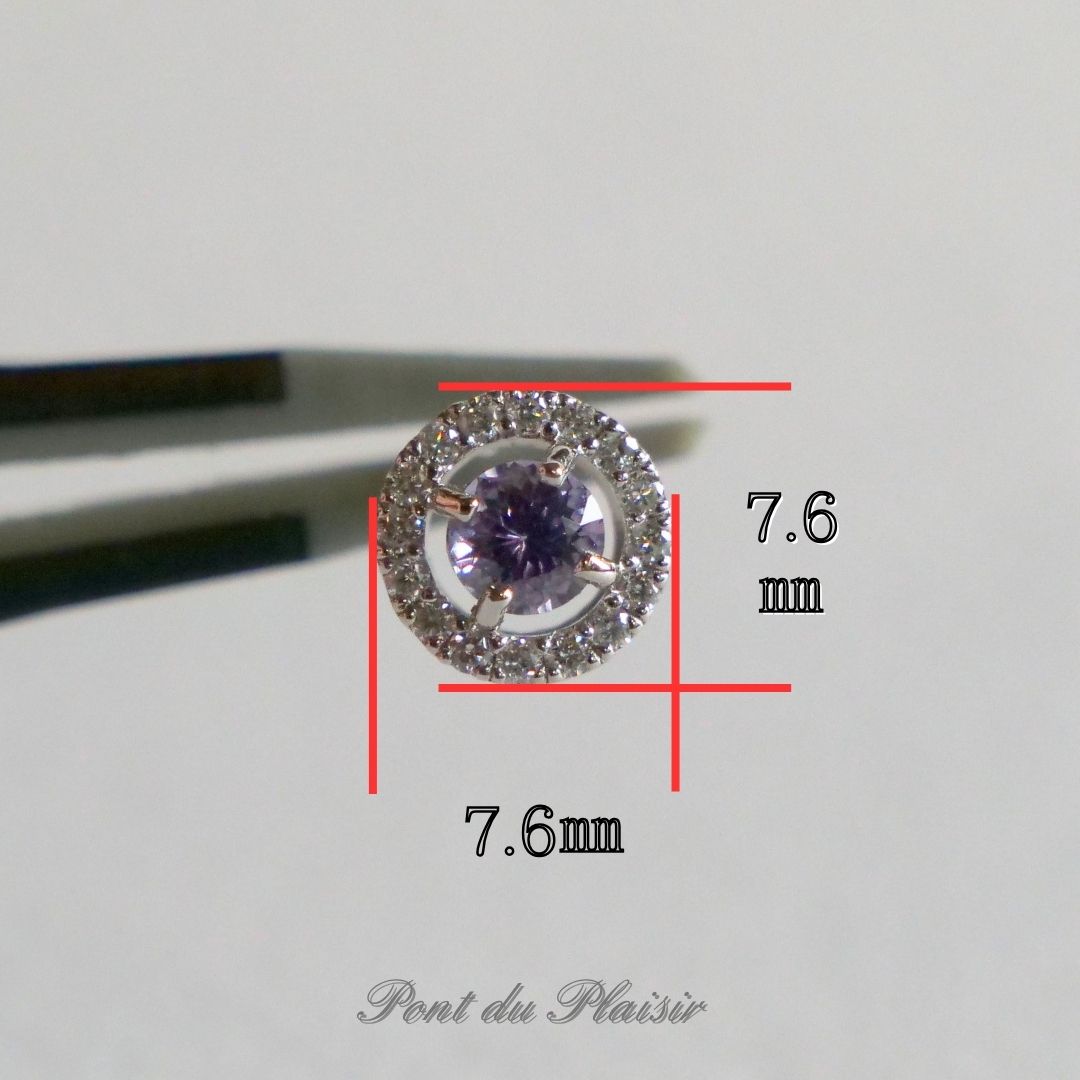 Pt製スピネルピアス